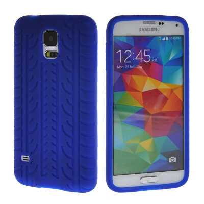 

MOONCASE Tire skin Soft Flexible Gel TPU Skin Shell Back Case Cover for Samsung Galaxy S5 I9600 Blue