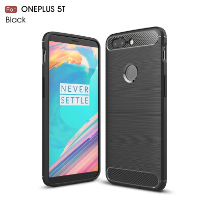 

Goowiiz Phone Case For OnePlus 55T Fashion Slim Carbon Fiber TPU Soft Silicone Prevent falling