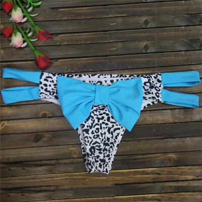 

Sexy Big Bowknot Patchwork Thong Bikini Bottom T-Back Women Swimsuit String Beachwear Swimwear Female Bathing Suit