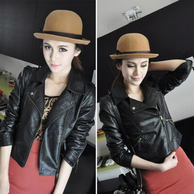 

New Spring Women Leather Jacket Red Black PU Plus Size Jackets
