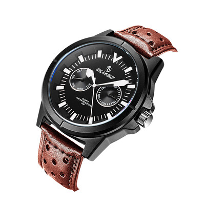 

Sport Business Leather Band Analog Quartz Wrist Watch For Men Week And Calendar Display With Dress Waterproof 30M