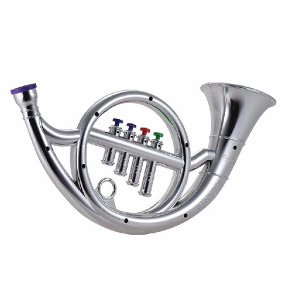 

Musical Instrument Toy French Horn with 4 Colored Keys Musical Gift for Kids Children