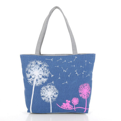 

Womens Canvas Bag Casual Female Shopping Bag Flower Print Bag