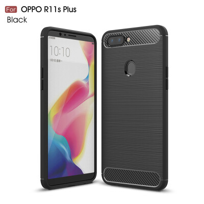 

Goowiiz Phone Case For Oppo R11sR11s Plus Fashion Slim Carbon Fiber TPU Soft Silicone Prevent falling