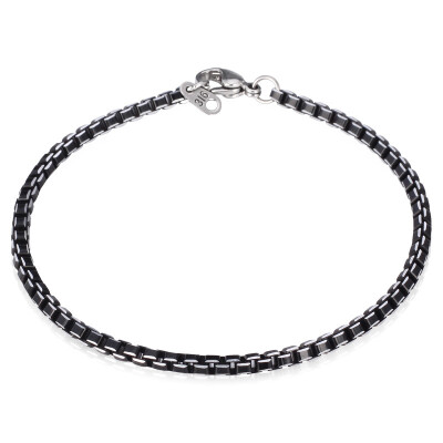 

316L Stainless Steel Bracelet For Men Fashion Gift Black Color New Trendy Box Link Chain Bracelet Men Jewelry Wholesale