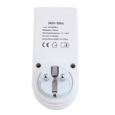 

Plug-in Programmable Timer Switch Socket Clock Summer Time Random Function White
