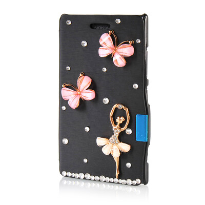 

MOONCASE Luxury Flower Crystal Leather Side Flip Wallet Pouch Case Cover for Nokia Lumia 925