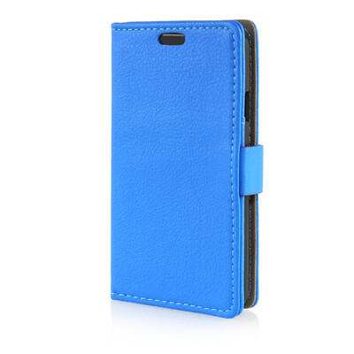 

MOONCASE Litch Skin Leather Side Flip Wallet Card Slot Pouch Stand Shell Back ЧЕХОЛ ДЛЯ LG Tribute / LG Optimus F60 Blue