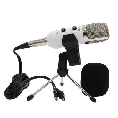 

Mk f100tl USB 20 Condenser Sound Recording Audio Processing Wired Microphone with Stand for Radio Braodcasting