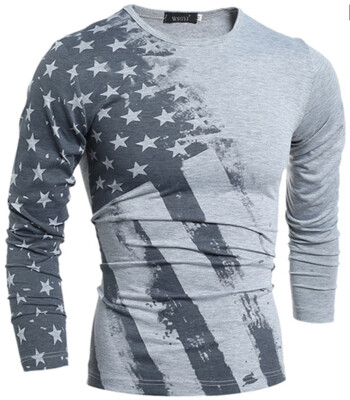 

New Mens Fashion Long Sleeve Printed T Shirt