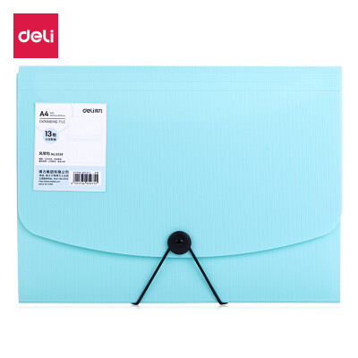 

Deli deli 13 grid buckle rope design colorful organ bag file package A4 transaction package student test paper bag green 5238