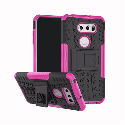 

Goowiiz Phone Case For LG V30V30 PlusLG V30S ThinQLG Signature EditionArmor Tire Texture Rugged Protection