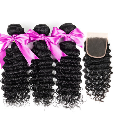 

Dream Like Peruvian Hair Deep Wave 3 Bundles with Closure Unprocessed Human Hair