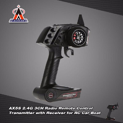 

AUSTAR AX5S 24G 3CH AFHS Radio Remote Control w Receiver for RC Car Boat O4Q1