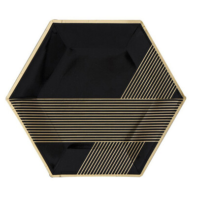 

FANLUS Dinnerware Set Dinner Plates&napkin Paper cup Heavyweight Paper Plates Hexagon Design for Upscale Wedding&Dining