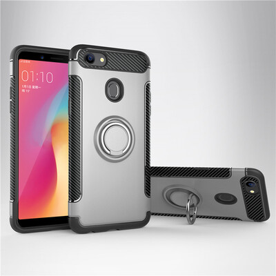 

OPPO A59A73A79A83 Armor Car Magnetic Suction Ring Bracket Silicon TPU Hard PC Phone Case