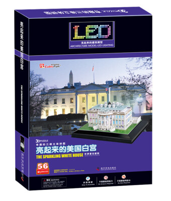 

有趣的三维立体拼图：亮起来的美国白宫