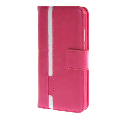 

MOONCASE Senior Leather Flip Wallet Card Slot Bracket Back Case Cover for Apple iPhone 6 Plus (5.5") Hot pink