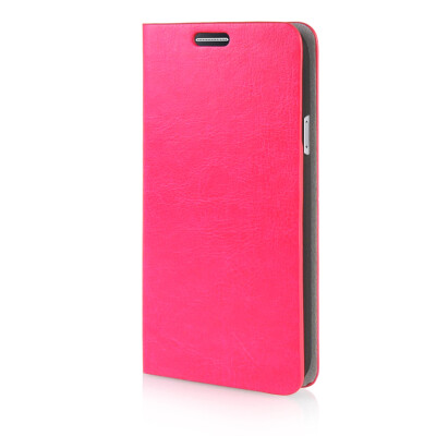 

MOONCASE Leather Side Flip Wallet Card Slot Pouch Stand Shell Back Case Cover for Samsung Galaxy E5 Hot pink