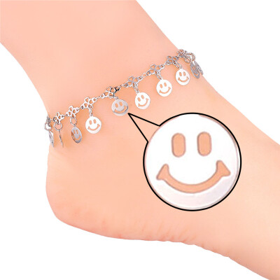 

2015 Summer Jewelry Foot Bracelet For Women 18K Real Gold/Platinum Plated Smiling Face Anklet Bracelet Barefoot Sandals A306