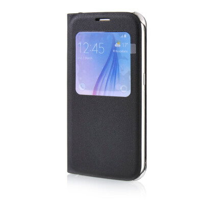 

MOONCASE High grade Leather Side Flip Pouch Shell Back ЧЕХОЛ ДЛЯ Samsung Galaxy S6 Black