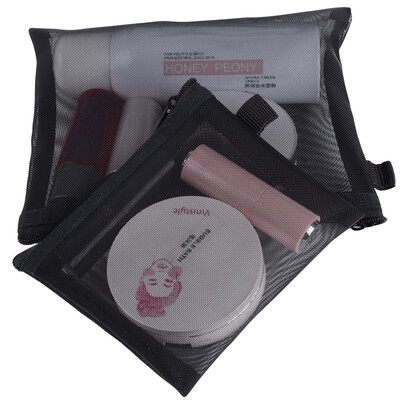 

Beauty skin makeup bag cosmetic bag storage medium small nylon mesh MF0597 wash bag transparent hand portable portable cosmetic bag