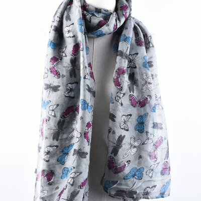 

Guttavalli Nice Women Soft Butterfly Shawl Summer Chevron Printing Animals Long Scarf Viscose Stripes Геометрические тощие обертки