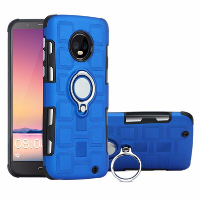 

SHS Phone Case For Motorola Moto G6G6 Plus European Luxury Armor Ring Bracket Silicon TPU Lattice texture Protection