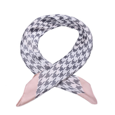 

Scarves women 2018 houndstooth Square Artificial Silk Scarf hijab Lady Neckerchief Shawl Foulard Bandana Fashion Accessories red