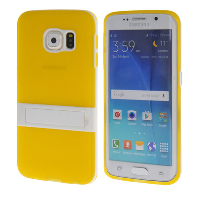 

MOONCASE Galsxy S6 Edge Case Jelly color Silicone Gel TPU Skin Slim With Stand Back Case Cover for Samsung Galsxy S6 Edge Yellow