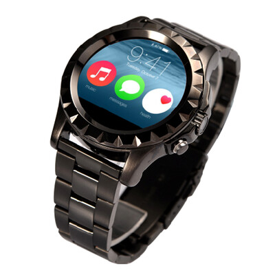 

Sunshar Т2 Смарт Часы Круглый сенсорный наручные часы с Heart Rate Monitor Camera, серебро и сталь ремешок для часов из нержавеющей