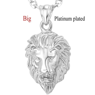 

U7 Men Jewelry Cool Lion Pendant Gift New Trendy 2 Sizes Options 18K Real Gold Plated Exquisite Pendant Fashion Necklace