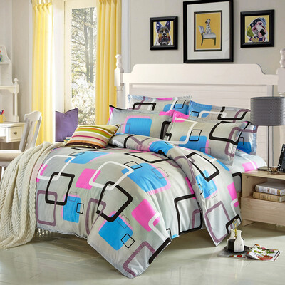 

4PCS Bedding Set with Duvet Cover/ Bed Sheet/ Pillowcases Twin/ Full/ Queen Size