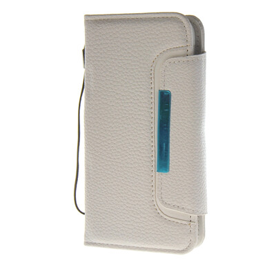

MOONCASE Wrist Strap Multi Purpose Flip Leather Wallet Card Pouch Back Case Cover for Samsung Galaxy S6 White