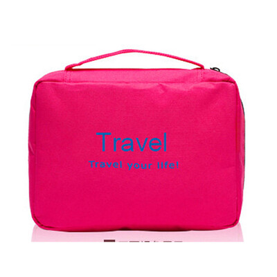 

Korean New Travel Wash Bag Folding Waterproof Letters Printed Hanging Solid Color