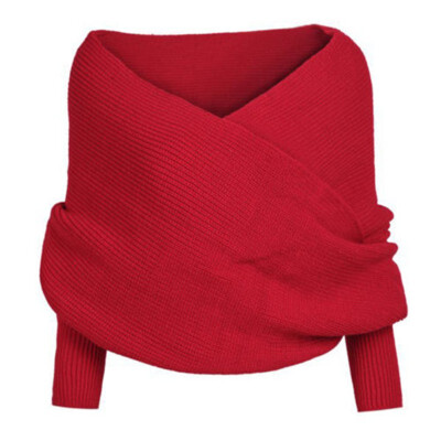 

Womens Winter Warm Soft Knitting Wool Sweater with Scarves