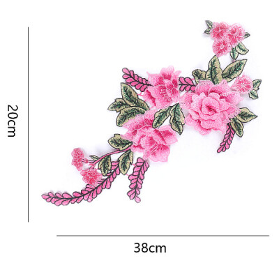 

Sunbling 3D Big Flowers Embroidered Sew On Patch For Women Wedding Dress Clothing Jacket DIY Handmade Applique Accessory