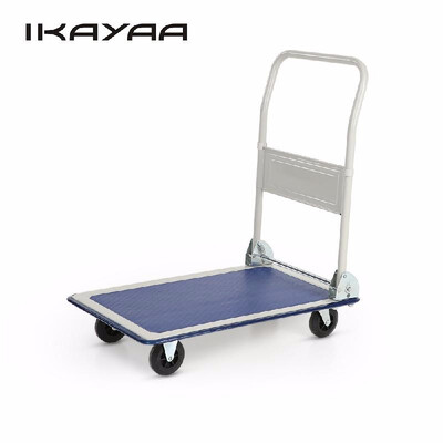 

IKayaa Heavy-duty 150KG Capacity Folding Platform Truck Cart Warehouse Foldable Dolly Hand Truck 4 Wheels for Office Industry Gard