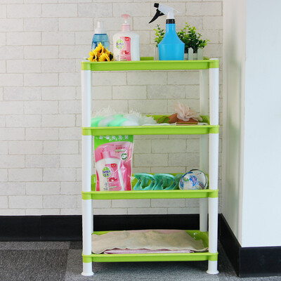 

Camellia storage rack bathroom bathroom rack flat-bottom four-layer square frame kitchen debris finishing layer shelf 1801-A green