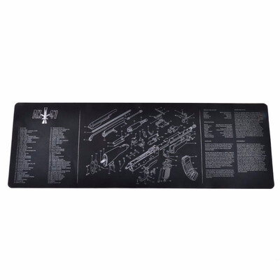 

Tactical Gun Cleaning Mat Rubber Carpet Waterproof Non-Slip Cleaning Bench With Diagram Parts And Instructions AK47 AR15 Glock