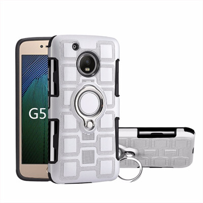 

SHS Phone Case For Motorola Moto G5G5 PlusG5sG5s Plus Luxury Armor Ring Bracket Silicon TPU Lattice texture Protection