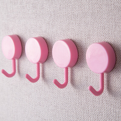 

Green Source 4 Pack Candy Pink Stick Hook Sticker Door No trace strong towel cap hook free punching nail