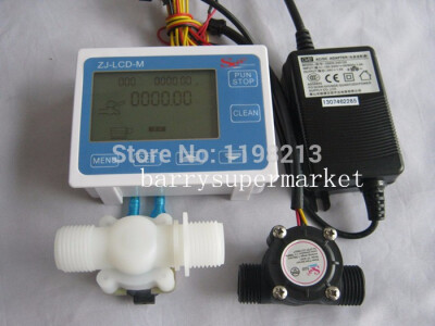 

Water Flow Meter flowmeter hall flow sensor indicator Counter LCD display Flow Sensor Solenoid valve Power Adapter DN15 G12
