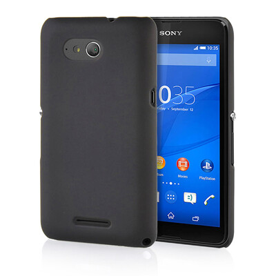 

MOONCASE Hard Rubberized Rubber Coating Devise Back ЧЕХОЛ ДЛЯ Sony Xperia E4G Black