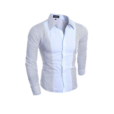 

Zogaa New Men' Shirt Dot Personality Korean