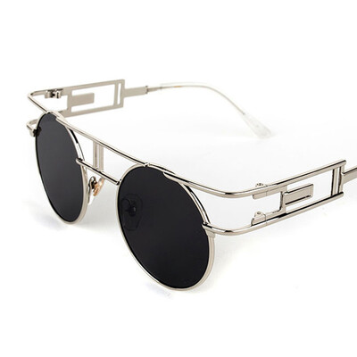 

FEIDU Retro Gothic Steampunk Sunglasses Women Brand Designer Retro Metal Coating Mirror Round Sun Glasses Oculos De Sol Feminino