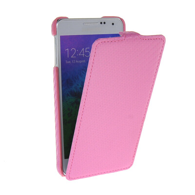 

MOONCASE Carbon fiber Leather Bottom Flip Pouch Case Cover for Samsung Galaxy Alpha G850F Pink