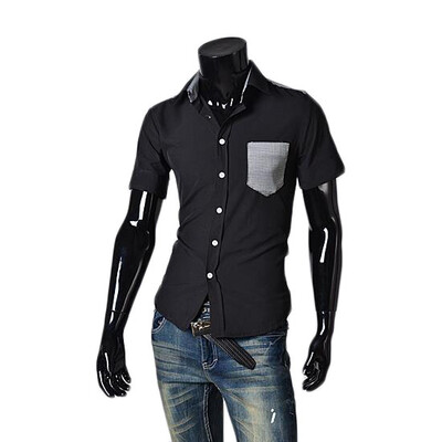 

Zogaa New Mens Shirt Grid Short Sleeve