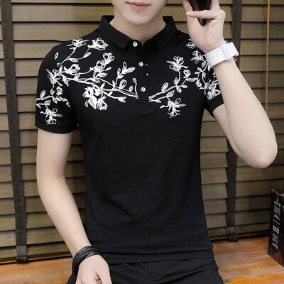 

Mens Brand POLO Shirt Men Cotton New Fashion Printed Slim Tshirt Summer Short-sleeve Casual Shirts
