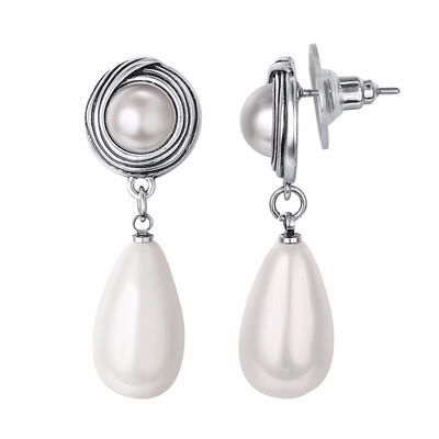 

Yoursfs Pearl Stud Earrings for Women Bow Knot Drop Earrings Wedding Pearl Jewelry Vintage Pearl Earrings